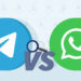 Comparing Privacy Settings Between WhatsApp Page and Telegram Download Versions
