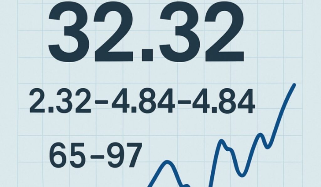 32.32 2.32-4.84-4.84 65-97